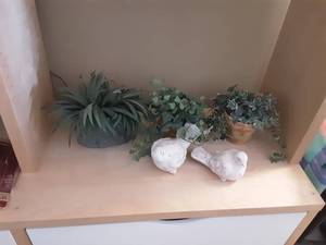 lot 90 image: Faux Greenery & Ceramic Birds