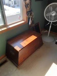 lot 97 image: Wood Chest 48x18x19