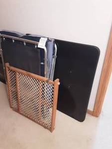 lot 121 image: Folding Table, Folding Cot & Gate