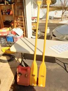 lot 159 image: Pair Of Oars & Marine Gas Tank