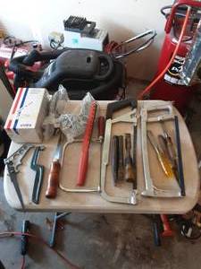 lot 200 image: Safety Glasses, Hand Saws, Files & Chisels