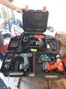 lot 214 image: 4-Cordless Drills With Batteries & Chargers