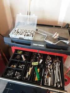 lot 216 image: Sockets, Ratchets, Torque Wrench-Craftsman & Others