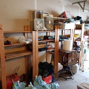 lot 234 image: 6-Wood Shelving Units 36x13x64 (Not Including Contents)