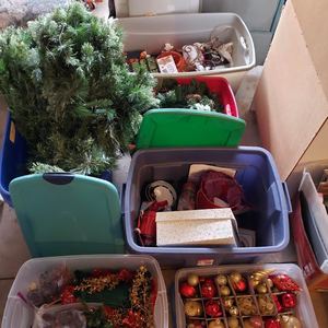lot 235 image: Lot Of Christmas & Seasonal Decor (6-Bins)