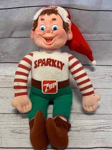 Vintage 1983 Sparkly 7UP Holiday Elf Helper 18 Tall�