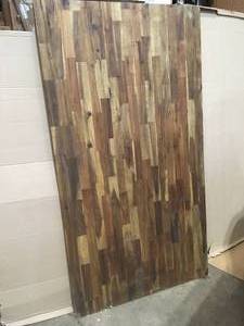 Interbuild Acacia 6 ft. L x 40 in. D x 1.5 in. T Butcher Block Island Countertop in Brown Wood Oil Stain damaged corner see pictures