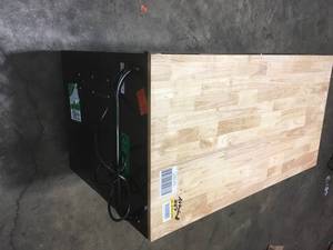 Husky 46 in. W 9-Drawer, Deep Tool Chest Mobile Workbench in Gloss Black with Hardwood Top slight danages see pictures