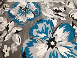 lot 1 image: Modern Contemporary Floral Design Gray INDOOR AREA RUG