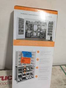 lot 20 image: NEATFREAK Harmony Twill 26 in. H x 31 in. W 16-Pair Fabric Stackable Shoe Organizer