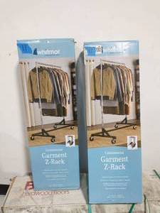 lot 11 image: 2 Chrome Metal Clothes Rack (60 in. W x 74 in. H)