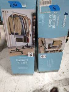 lot 36 image: 2 Chrome Metal Clothes Rack (60 in. W x 74 in. H)