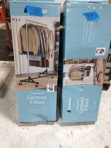 lot 37 image: 2 Chrome Metal Clothes Rack (60 in. W x 74 in. H)