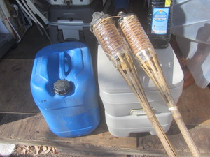 Torches, Porta Potty, Jug