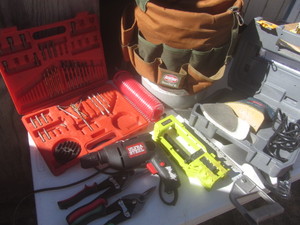 Sander, Drill, Tools