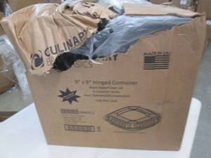 1 case of 9x9 hinged containers b...