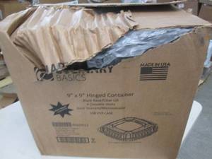 1 case of 9x9 hinged containers b...