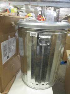 metal garbage can with lid small de...