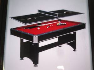 spartan 6 foot pool table with tabl...