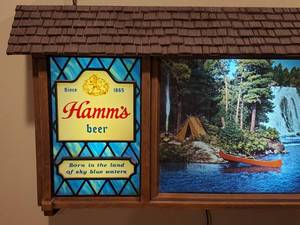 lot 2 image: A Must Have Wall Lighted Hamms Motion Scene-O-Roma Beer Sign LK