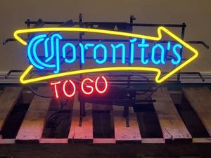 lot 5 image: Coronitas Corona To Go Neon Beer Sign