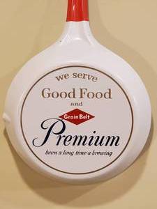 lot 14 image: Not for Cooking Grain Belt Premium Beer Pan Mancave Wall Decor