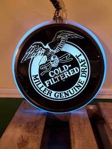 lot 29 image: Double Sided Lighted Hanging Miller Genuine Draft