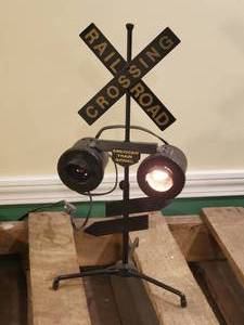 lot 30 image: Railroad Crossing Mancave Bar Decor