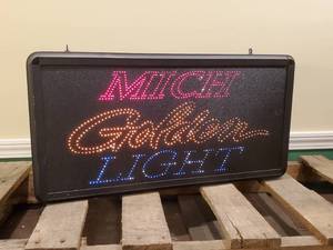 lot 31 image: Awesome Hanging Fiber Optic Lighted Michelob Golden Lite Mancave Decor