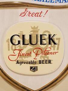 lot 39 image: Thin Plastic Gluek Beer Mancave Wall Decor