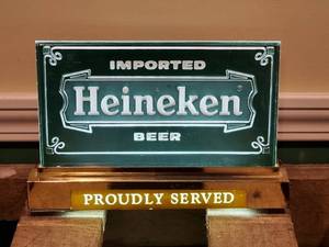 lot 61 image: Lighted Heineken Beer Mancave Bar Decor