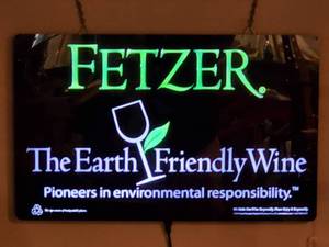 lot 63 image: Plastic Lighted Fetzer Wine Mancave Wall Decor