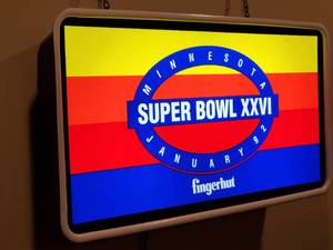lot 71 image: Plastic Minnesota Super Bowl XXVI Mancave Wall Decor