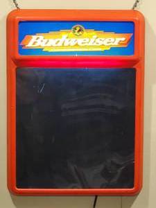lot 92 image: Budweiser  Mancave Neon Mini Menu Blackboard
