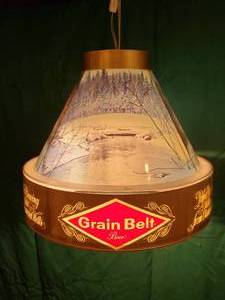 lot 97 image: Awesome  Grain Belt Mancave Hanging Light
