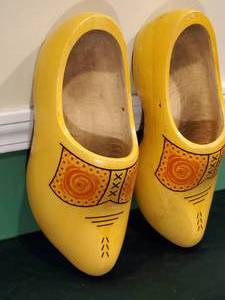 lot 103 image: Two Decorative  Wooden Dutch Shoes