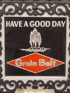 lot 117 image: Vintage 1970 Plastic Grain Belt Mancave Wall Decor