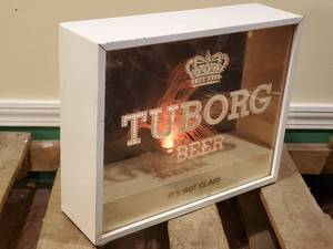 lot 46 image: Lighted Tuborg Beer Mancave Wall Decor