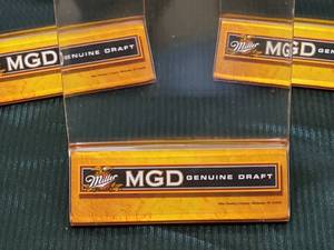 lot 143 image: (8) Miller Genuine Draft Mancave Bar Advertisment Holders