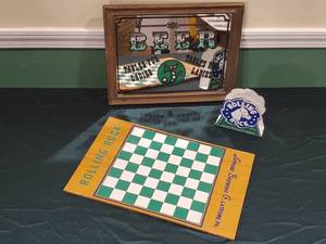 lot 145 image: (3) Mancave Bar Decor Items