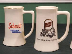 lot 151 image: (4) Vintage Mancave Beer Mugs