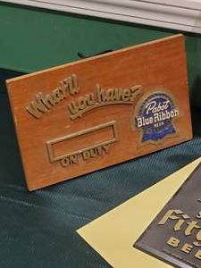 lot 166 image: (3) Mancave Bar Decor Lot