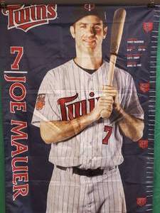 lot 176 image: 6ft Nylon Joe Mauer Mancave Wall Banner