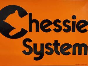 lot 204 image: Tin Train Sign Chessie System Mancave Wall Decor