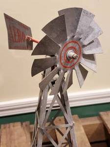 lot 234 image: Vintage Tin Aero Windmill Mancave Bar Decor