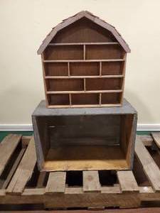 lot 239 image: (2) Wooden Mancave Bar Decor