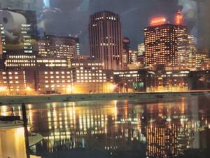 lot 244 image: Wooden Framed Picture of Minneapolis For Your Bar