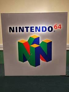 lot 266 image: Vintage Linticular Nintendo 64 Mancave Sign