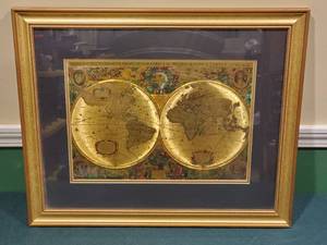 lot 271 image: Really Nice Foil Globe Mancave Wall Decor