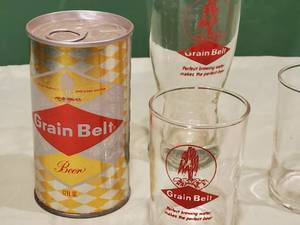 lot 306 image: (6) Grain Belt Mancave Bar Decor Lot